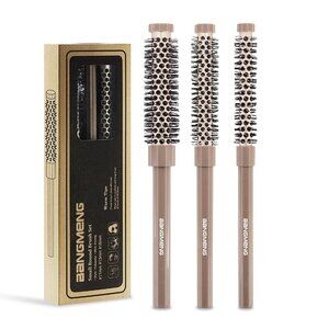 New BANGMENG 3 Pieces Small Round Brush Set, 3/7 1/2 5/8 Inch Barrel